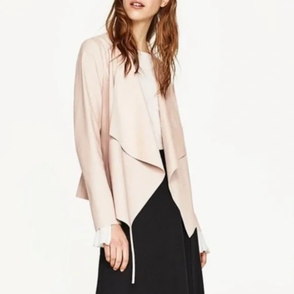 Blush pink waterfall jacket deals